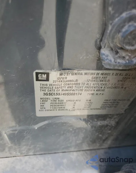 2009 Saturn Vue Xr z USA, uszkodzony, nr VIN 3GSCL53749S568174